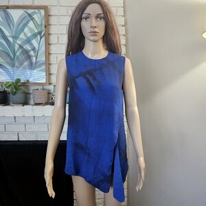 Aritzia BABATON Top Blue Sleeveless Asymmetrical